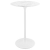 EEI-1827-WHI Lippa 28" Round Faux Marble Bar Table by Modway