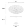 EEI-2021-WHI Lippa 48" Oval Faux Marble Dining Table by Modway