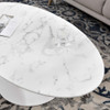 EEI-2022-WHI Lippa 48" Oval Faux Marble Coffee Table by Modway