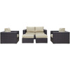 EEI-2158 Convene 5 Piece Outdoor Patio Sofa Set by Modway