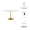 EEI-3234-GLD-WHI Lippa 60" Round Faux Marble Dining Table by Modway