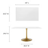 EEI-3256-GLD-WHI Lippa 60" Rectangular Wood Dining Table by Modway