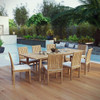 EEI-3311-NAT-WHI-SET Marina 9 Piece Outdoor Patio Teak Dining Set by Modway