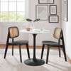 EEI-3515-BLK-WHI Lippa 28" Round Faux Marble Dining Table by Modway