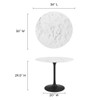 EEI-3516-BLK-WHI Lippa 36" Round Faux Marble Dining Table by Modway