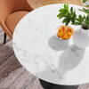 EEI-3516-BLK-WHI Lippa 36" Round Faux Marble Dining Table by Modway