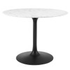 EEI-3526-BLK-WHI Lippa 40" Round Faux Marble Dining Table by Modway