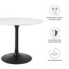 EEI-3526-BLK-WHI Lippa 40" Round Faux Marble Dining Table by Modway