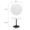 EEI-3526-BLK-WHI Lippa 40" Round Faux Marble Dining Table by Modway
