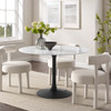 EEI-3527-BLK-WHI Lippa 48" Round Faux Marble Dining Table by Modway