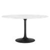 EEI-3528-BLK-WHI Lippa 54" Round Faux Marble Dining Table by Modway