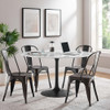 EEI-3528-BLK-WHI Lippa 54" Round Faux Marble Dining Table by Modway