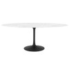 EEI-3542-BLK-WHI Lippa 78" Oval Faux Marble Dining Table by Modway