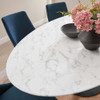 EEI-3542-BLK-WHI Lippa 78" Oval Faux Marble Dining Table by Modway