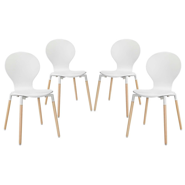 EEI-1369-WHI Path Dining Chair Set of 4 by Modway