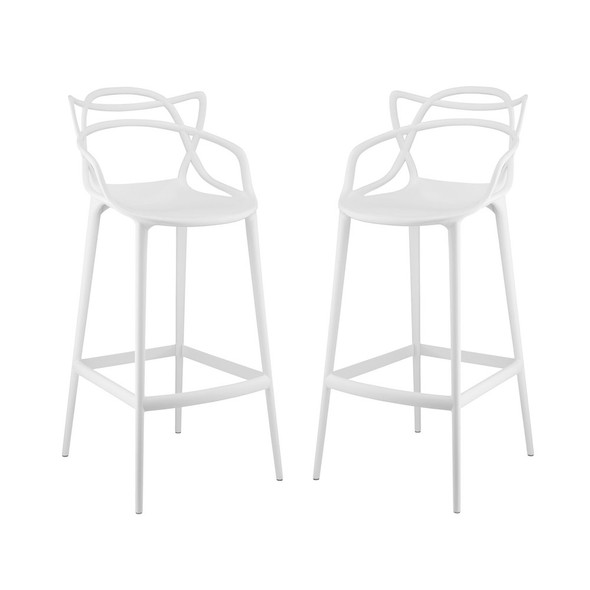 EEI-2349-WHI-SET Entangled Bar Stool Set of 2 by Modway