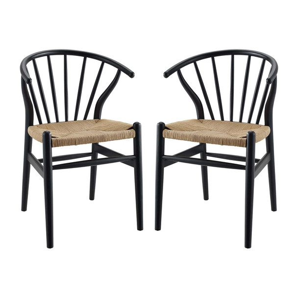 EEI-4168 Flourish Spindle Wood Dining Side Chair Set of 2 by Modway