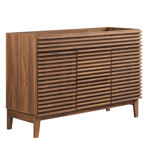 EEI-4342-WAL Render 48" Double Sink Compatible (Not Included) Bathroom Vanity Cabinet by Modway