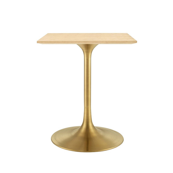 EEI-5219-GLD-NAT Lippa 24" Square Wood Dining Table by Modway