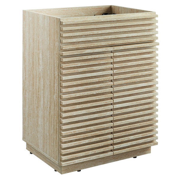 EEI-6967-TRA Render 24" Faux Travertine Bathroom Vanity Cabinet (Sink Not Included) by Modway