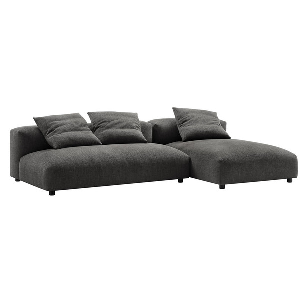 EEI-7025 Solace 2-Piece Modular Upholstered Fabric Sectional Sofa With Chaise by Modway