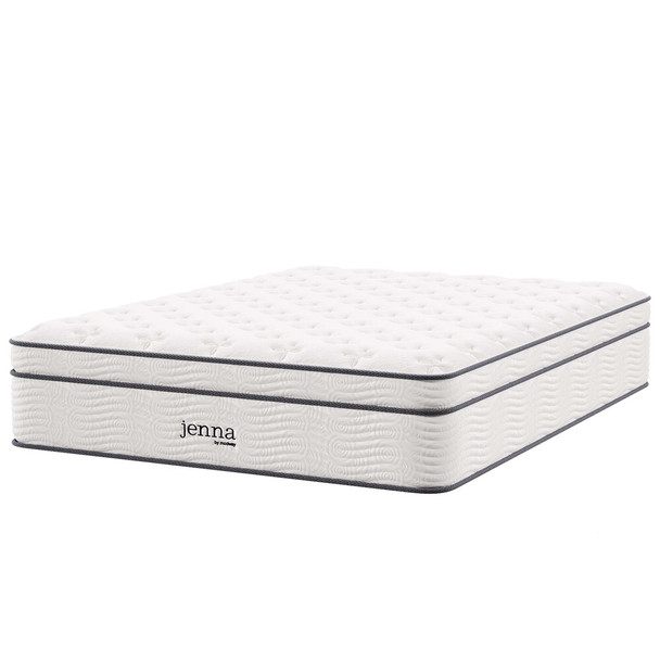 MOD-6084-WHI Jenna 14" Innerspring and Foam Queen Mattress by Modway