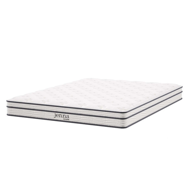 MOD-7095-WHI Jenna 6" Innerspring and Foam Queen Mattress by Modway