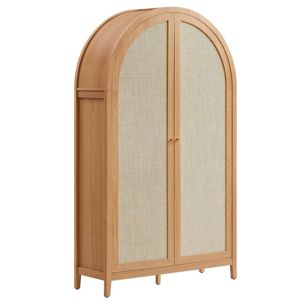 Calista 79" Tall Wide Rattan Arched Storage Cabinet by Modway - EEI-7294-NAT