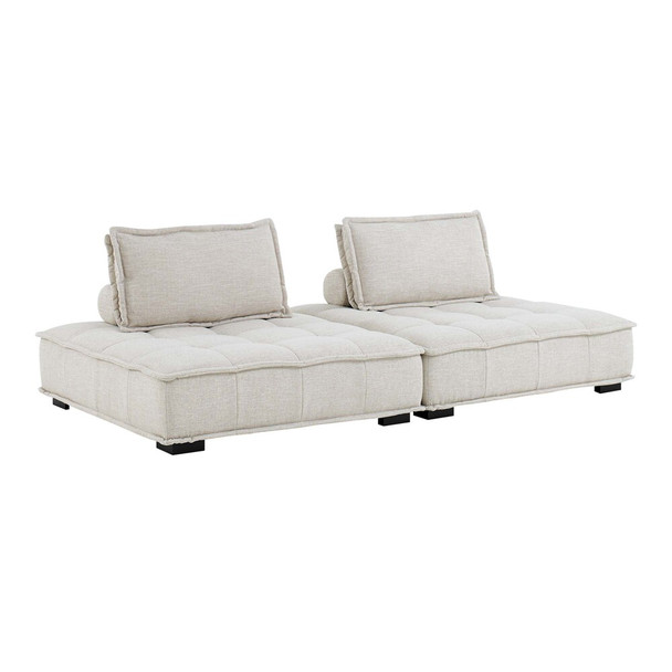 Modway Saunter 2-Piece Tufted Fabric Fabric Loveseat by Modway-EEI-5204-BEI