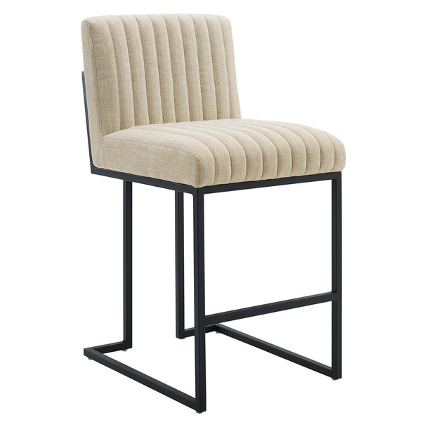 Modway Indulge Channel Tufted Fabric Counter Stool by Modway-EEI-4653-BEI