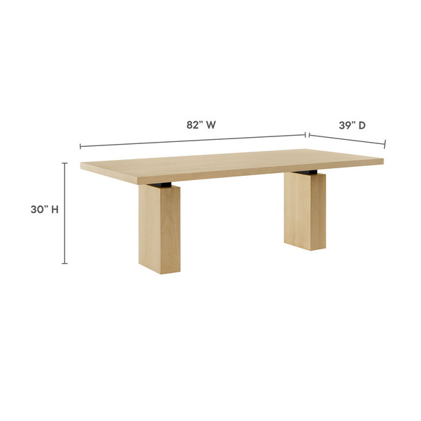 Modway Piston 82" Rectangular Wood Dining Table by Modway-EEI-7173-NAT
