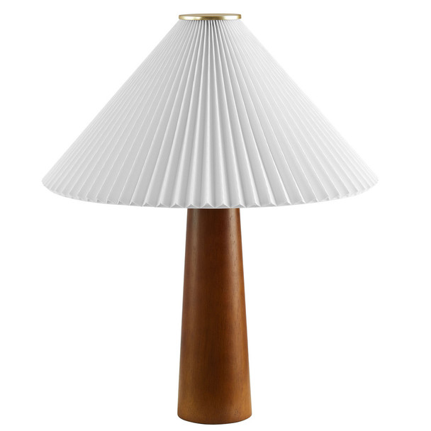 Modway Jessica Wooden Base Table Lamp With Pleated Fabric Shade by Modway-EEI-7212-WAL