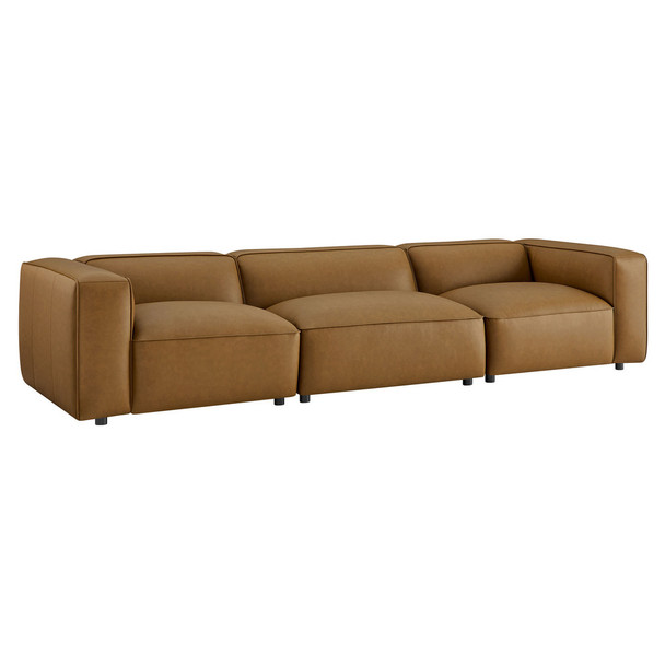 Modway Auren 3-Piece Upholstered Vegan Leather Modular Sofa by Modway-EEI-7132