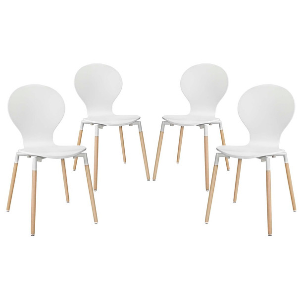 EEI-1369-WHI Path Dining Chair Set of 4 by Modway