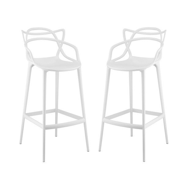 EEI-2349-WHI-SET Entangled Bar Stool Set of 2 by Modway