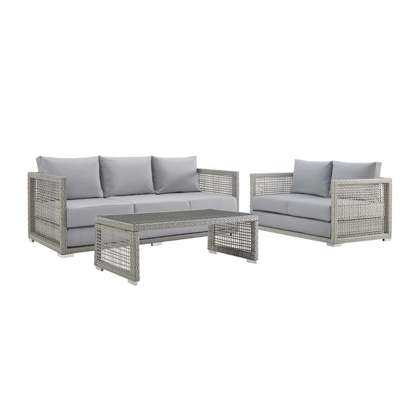 EEI-3598 Aura 3 Piece Outdoor Patio Wicker Rattan Set by Modway