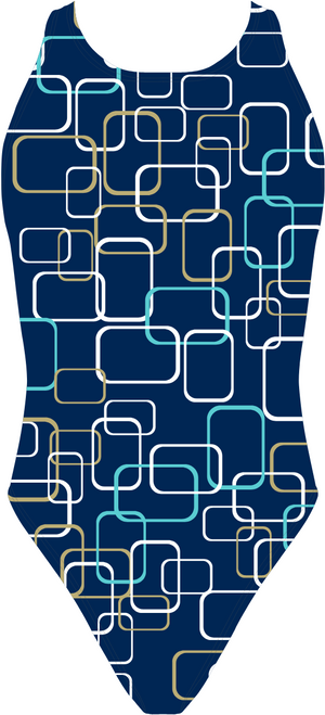 Overlapping Squares  Blue Bodysuit 2.0