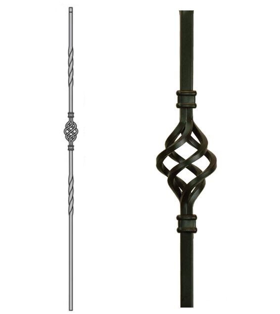Twist and Basket Iron Balusters