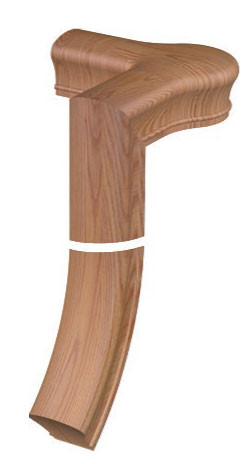 78812 Left Hand 2rise Quarterturn Gooseneck w/ Cap (flat) Stair Warehouse