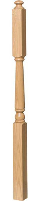 4186 Ball Top Newel - 3 1/4" square. Available in 60" or 72" height. This is a 3 1/4" Ball-top intermediate landing newel post with a 14" face. We have pin top and square top 1-1/4" balusters (5015 and 5141) which complement this style of newel post. This type of wood newel is also available with flutes (4186-F) and reeded (4186-R) or with a Mushroom Top instead of the Ball Top (see 4186-MT).