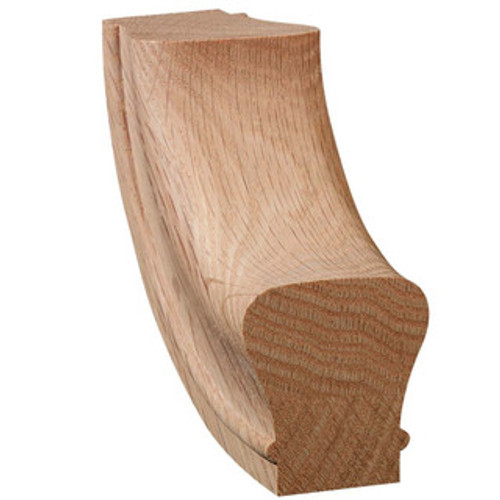 The 7514-90 90 Degree Upeasing fitting is specifically designed for the 6519 handrail. It is available in a range of wood species, including Red Oak, Poplar, Beech, White Oak, Soft Maple, Hard Maple, American Cherry, Brazilian Cherry (Jatoba), Mahogany, Hickory, and Walnut. This plowed fitting includes a fillet for a clean and polished look. Rest assured, it is proudly made in the U.S.A.