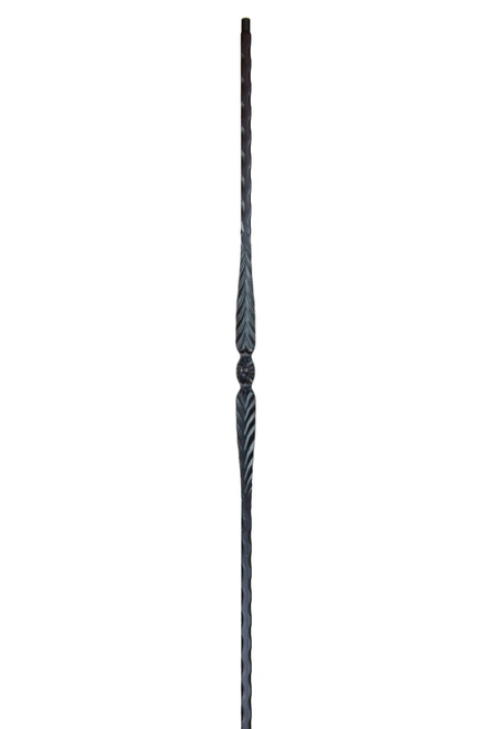 Round metal baluster/picket with forged double arrow in center. Sold Individually. 9/16" round x 44". These beautiful round balusters make for EASY installation!