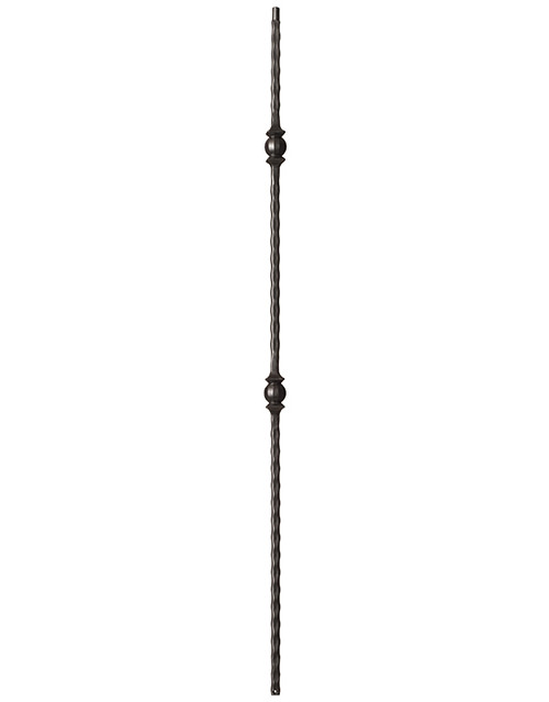 A Tuscan hammered double sphere baluster refers to a baluster with a Tuscan style that features a hammered texture and two spherical elements. Tuscan Hammered Double Sphere Metal Baluster. 9/16" square x 44" length.