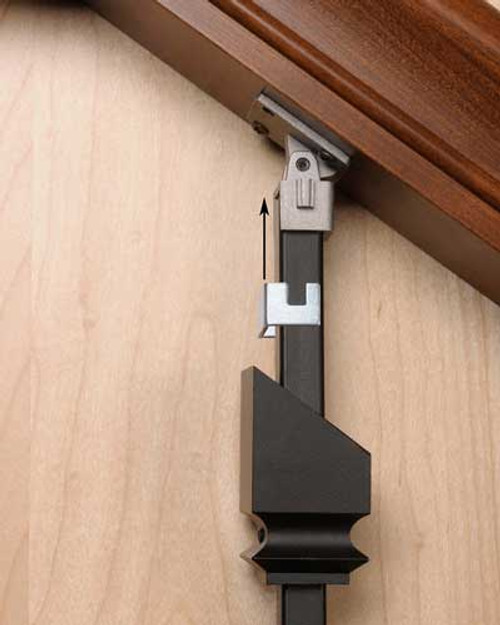 Zip Clip Shoe System for installation of 1/2" square metal balusters. Shoes are approximately 1-7/16" square. Kit comes with TOP and BOTTOM zip clips and shoes.