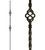 A double basket pattern iron baluster for stairs is a type of decorative element used in staircase railings. It is typically made of iron or another metal and features two basket-shaped designs along its length. Hollow Double Basket Baluster. 1/2" square x 44" length.
