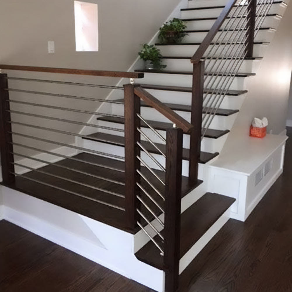 Modern Horizontal Metal Railing Guardrail Landing Loft 