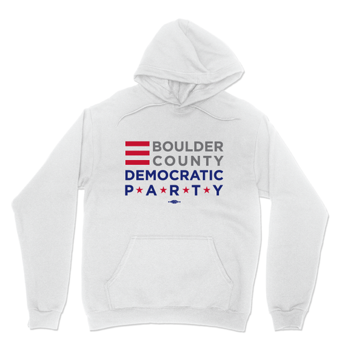 Boulder County Democratic Party (White Pullover Hoodie)