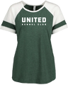 The official United Kennel Club Logo on a soft raglan sleeved tee in green and white