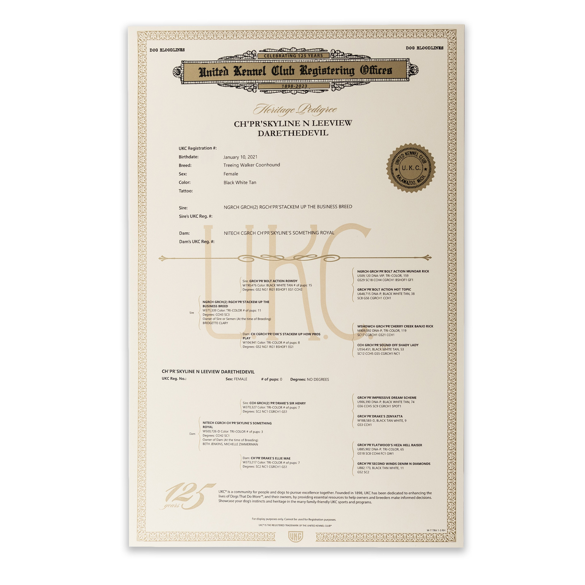 Heritage Display Pedigree Generation