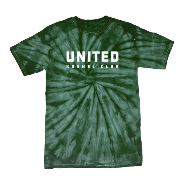 UKC Green Tie-Dye Youth Tee with UKC logo on the front and “Dogs That Do More” on the back. UKC Green Tie-Dye Youth Tee with UKC logo on the front and “Dogs That Do More” on the back.
